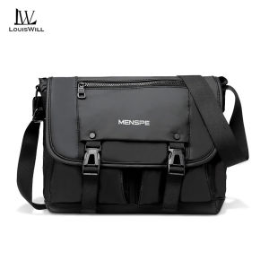 LouisWill Men Shoulder Bags Cross Body Bags Messenger Bag Waterproof Oxford Fashion Bag Large Capacity Sling Bags Simple Casual Sport Street Bag for Student Teenager