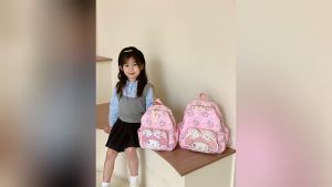 Cute Kids Cartoon Backpack Kuromi School Bag Lightweight Large-capacity School Bagpack Kids Travel Backpack For Girls