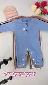 Jumper Bayi Panjang Doodle Polos & Sleepsuit Doodle Polos