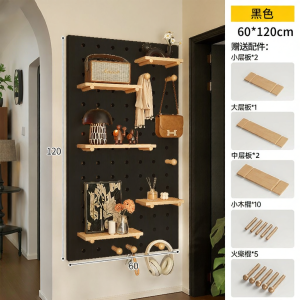 Wall Mounted Coat Rack Wooden Shelving