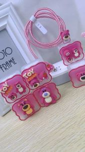 Tri-Town 5N1 Cartoon Protective case for Soft TPU Transparent for iPhone 18W 20W Charger Protector Cover