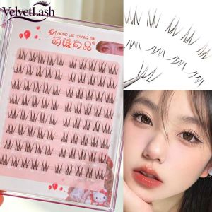 VelvetLash【Local Stock】Natural BASF Fiber Long False Eyelashes DIY Lash Clusters Transparent Stem False Eyelashes Natural Daily Makeup