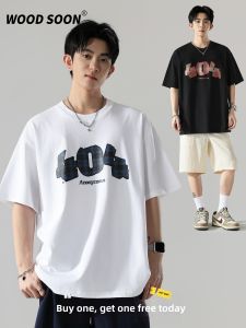 Wood soon | Retro Check Letters Short Sleeve T-shirt