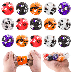 3/5/10/20 Pcs TPR Halloween Sequins Water Drop Ball Vent Decompression Ball Ghost Festival Color Beads Pinch And Squeeze Grape B