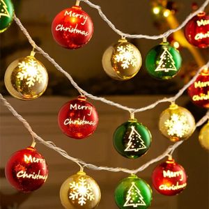 Santa Snowman Star Christmas LED String Lights Holiday Party Tree Decoration Warm Fairy Lights for Home and Festive Scene