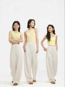 HIPPIE MISS | Boho Summer Womens Tencel Linen Loose Wide Leg Pants
