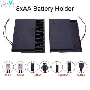 Hộp Đựng Pin YuXi 1 Chiếc Loại AA Có 8 Khe Cắm Kèm Dây Kết Nối SM Dupont PH2.0 XH2.54 Và Đầu Nối USB Để Quản Lý Pin