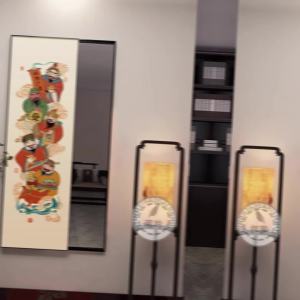 Dressing Mirror With Stand Dressing Mirror Wall Mirror Full Length Full Body Mirror Wall Mount Mirror With Rack Five Gods of Wealth Entrance Entrance Decoration 镜子全身