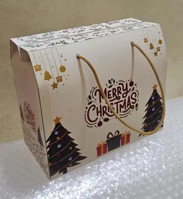 10 pcs box hampers / box hampers natal / Paperbag Natal / Tas Kado Paper Bag Bahan Kertas Tebal