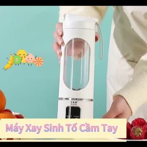 Máy xay sinh tố mini cầm tay 12 lưỡi dao kép sạc USB  Máy xay nước ép dễ mang theo dung tích 450ml