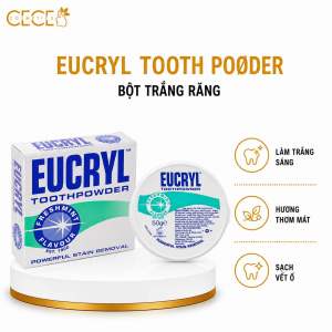 Tẩy trắng răng Eucryl United Kindom bột tẩy trắng răng an toàn 50g