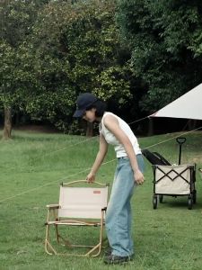 Camping Folding Kermit Chair Aluminum Alloy Support Feet Sturdy Light Lightweight Foldable Folding Chair