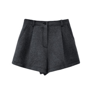 PIAOYA | Slimming High-Waisted A-Line Wool Shorts