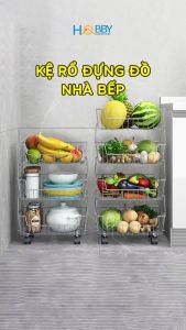 Kệ rổ đựng đồ nhà bếp di động nhiều tầng Inox 304 Hobby Home Decor NTI