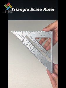 (Fast Delivery)7/12 inch Aluminium Alloy Triangle Ruler Woodworking Angle Measure Triangular Ruler