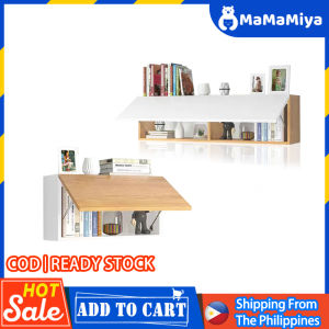 MaMaMiya Wall Mounted Bookcase Wooden Bookcase Simple Wall Mounted Bedroom Locker Storage Cabinet