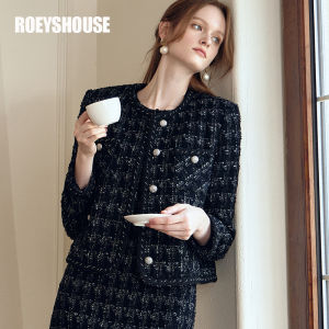 Roey s house | Elegant Classic Career Short Coat Set Black