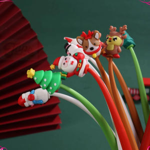 8 Pcs Christmas Student Gifts Silicone Shake Music Pen with 0.5mm Tip Cute Cartoon Water Pen for Schoo Journaling Supplies