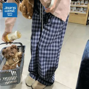 Jeanswest | Quần Ống Rộng Cạp Cao Kẻ Caro Nữ Phong Cách Casual