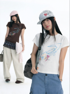 JNXS | Áo Thun Mô Phỏng Vải Linen Thoáng Khí Cho Mùa Hè Có In Logo Dây Nơ