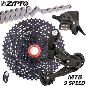 ZTTO MTB 9 Speed Set 1X9 Shifter Rear Derailleur 9V 50T Cassette K7 Sprocket Parts For m370 m430 m590 DEORE Single Crank System
