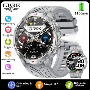 LIGE | Đồng Hồ Thông Minh Nam LIGE Cuộc Gọi Bluetooth Pin 1100mAh Máy Đo Nhịp Tim Máy Đo Nhịp Tim Đèn Pin LED La Bàn Đồng Hồ Thể Thao Dành Cho Android iOS