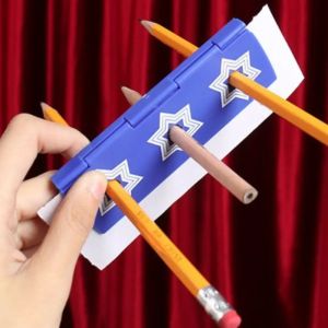 W21 Pencil Penetration Coins Magic Tricks Magia Trick Toys Children Easy Close up Fun Magic Props Easy to Do