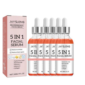 5-in-1 Vitamin C & Hyaluronic Acid Face Serum Firming Facial Essence Shrink Pores & Fade Fine Lines Moisturizing Skin Care