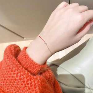 Star-like 18K Golden Moon Old Little Red Rope Bracelet Female Titanium Steel round Diamond Lucky Life Couple Bracelets Does Not Fade