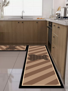 Water Absorbent Oil Resistant Kitchen Floor Mat Silicon Dinosaur Cartoon Pattern Non-Slip Durable Easy Clean Kitchen Rug