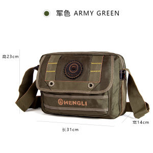 Henry Mens Oxford Cloth Crossbody Bag Casual Shoulder Bag with Multiple Pockets Flip Cover Layered Bag Leisure Backpack