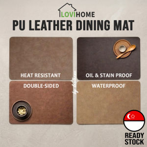 SG PU Leather Table Mat – Waterproof Heat Resistant Placemat & Coaster Placemats for Dining Table Kitchen Drying Mat