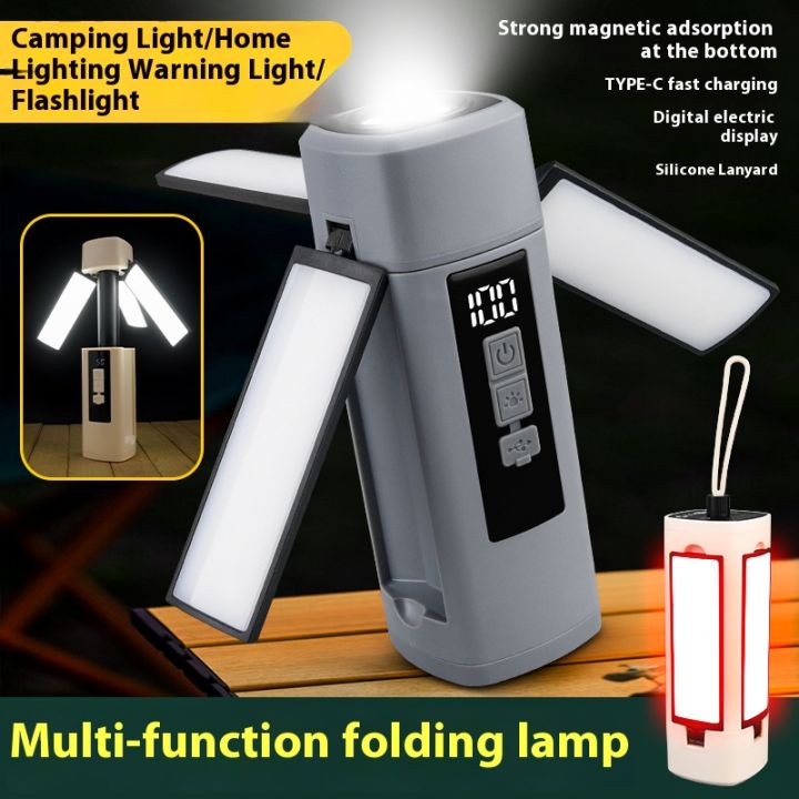 Foldable LED Table Lamp Rechargeable 1800mAh Portable Flashlight 7 Modes Emergency Telescopic Camping Magnetic Work Light