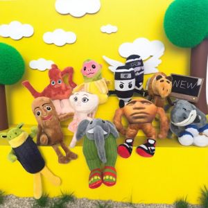 Đồ Chơi Vải Sợi PP Hình Cá Mập Shanhaijing Cốc Cà Phê Miss Tea Stick Man Wood Stick Doll Kids Toys Plushie Cartoon Image