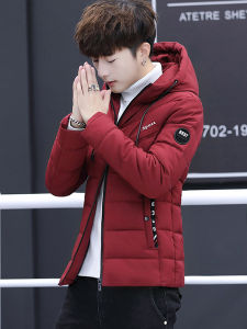 Youth Winter Short Cotton Jacket Mens Korean Style High School Student Thickened down Quilted Coat Trendy Winter Outerwear