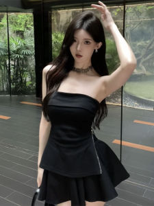 Bộ Váy Ngắn Không Tay Màu Trơn Cỡ Lớn Mùa Hè 2025 Phong Cách Hàn Quốc Thiết Kế Kiểu Mỹ Dành Cho Nữ Cỡ Lớn