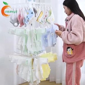 ORANGE Jemuran Gantungan Baju - Jemuran Menara Lipat Stainless Jepitan Baju Pakaian