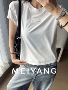 MeiYang Soul II T-Shirt Modal Cotton round Neck Letter Patchwork Short Sleeve Casual Top Summer Fashion Ladies Tee