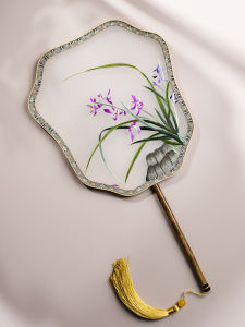 Double-Sided Embroidery Fan Traditional Chinese Style Womens Suzhou Embroidery Qipao Court Fan Finished Product Folk Art