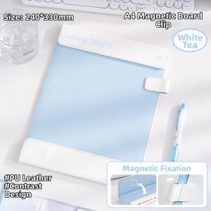SANNIANERBAN | Buckle Leather Magnetic Board File Folder Multi-functional