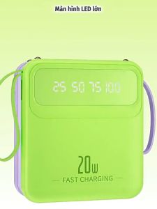 [SẠC MỌI DÒNG ĐIỆN THOẠI] PIN DỰ PHÒNG 20000MAH CAO CẤP - SẠC DỰ PHÒNG MINI 4IN1 THIẾT KẾ HIỆN ĐẠI SANG TRỌNG - PIN SẠC DỰ PHÒNG TÍCH HỢP 2 ĐÈN LED  HIỂN THỊ PHẦN TRĂM PIN