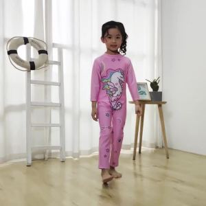 Kids Cartoon Swimwear 3-11 Years Long Sleeve UV Protection Rash Guard for Boys Girls
