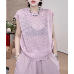QINGNAER | Summer Lightweight Sheer Short Sleeve Knit Top
