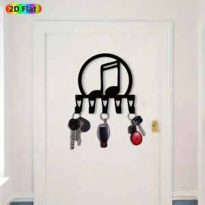 CIFBUY Iron Wall Art Trumpet Key Holder Waterproof Home Entryway Decor Rustic Plaque