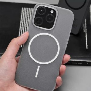 Sanptoch Sandstone Matte Texture Phone Case For iPhone 16 / 15 / 14 / 13 / 12 Pro Max Compatible with Magsafe Frosted Skin-friendly Cover For iPhone 16 15 14 Plus Ultra Slim PC Protection Casing