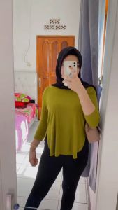 Kaos Wanita Dewasa Lengan Panjang Viral 7 8 Jumbo Kekinian