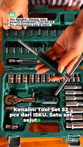 Isku Kunci Sok Set 53pcs Kunci Shock Set Lengkap Kunci Mata Sok 53 PCS Set Socket (1/4 ") Full TOOL