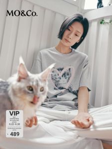MO&Co. | Cat Print Loose Oversized T-Shirt