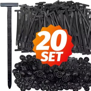 Universal Nylon Cable Ties Buckle Replaceable Auto Fenders Guard Panel Zip Ties with Pin Button Car Daily Repair Fastening Strap