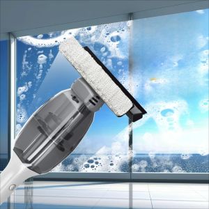 Electric Window Cleaner Long Handle Scalable Adjustment Glass Clean Floor Window Anti Condensation Water Anti Fog Cleaning Tool